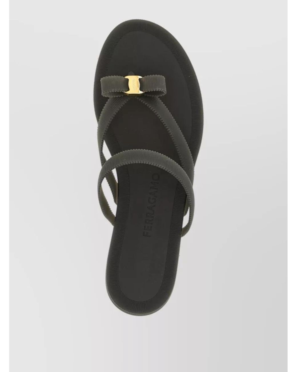 Ferragamo White Ribbed Thong Sandals