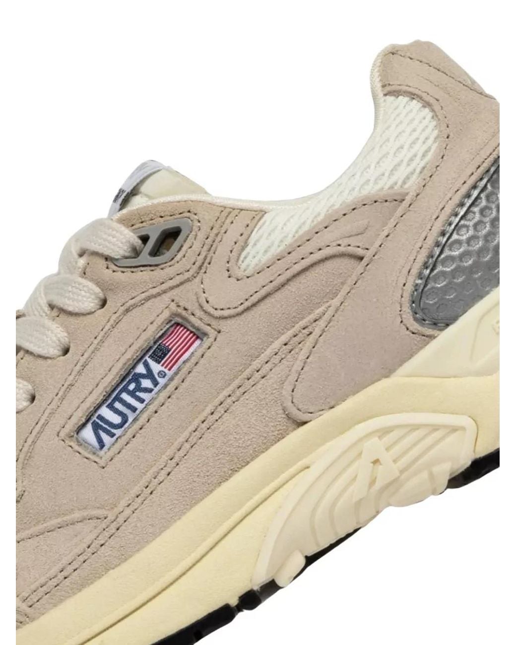 Autry Natural Suede Mesh Low-Top Sneakers for men