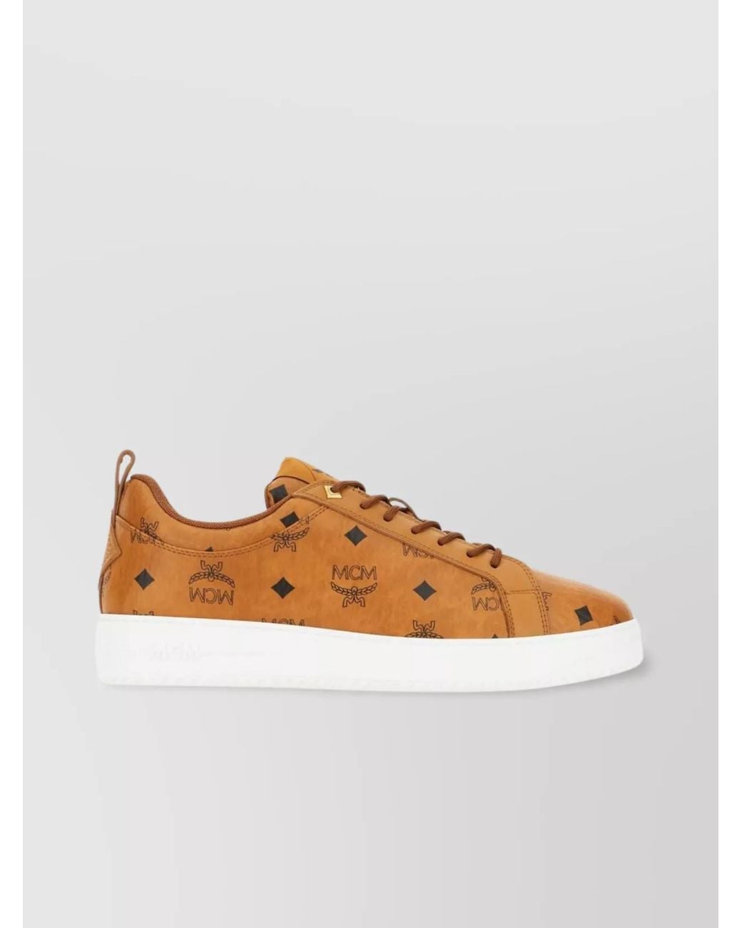 MCM Orange Printed Low-Top Sneakers for men