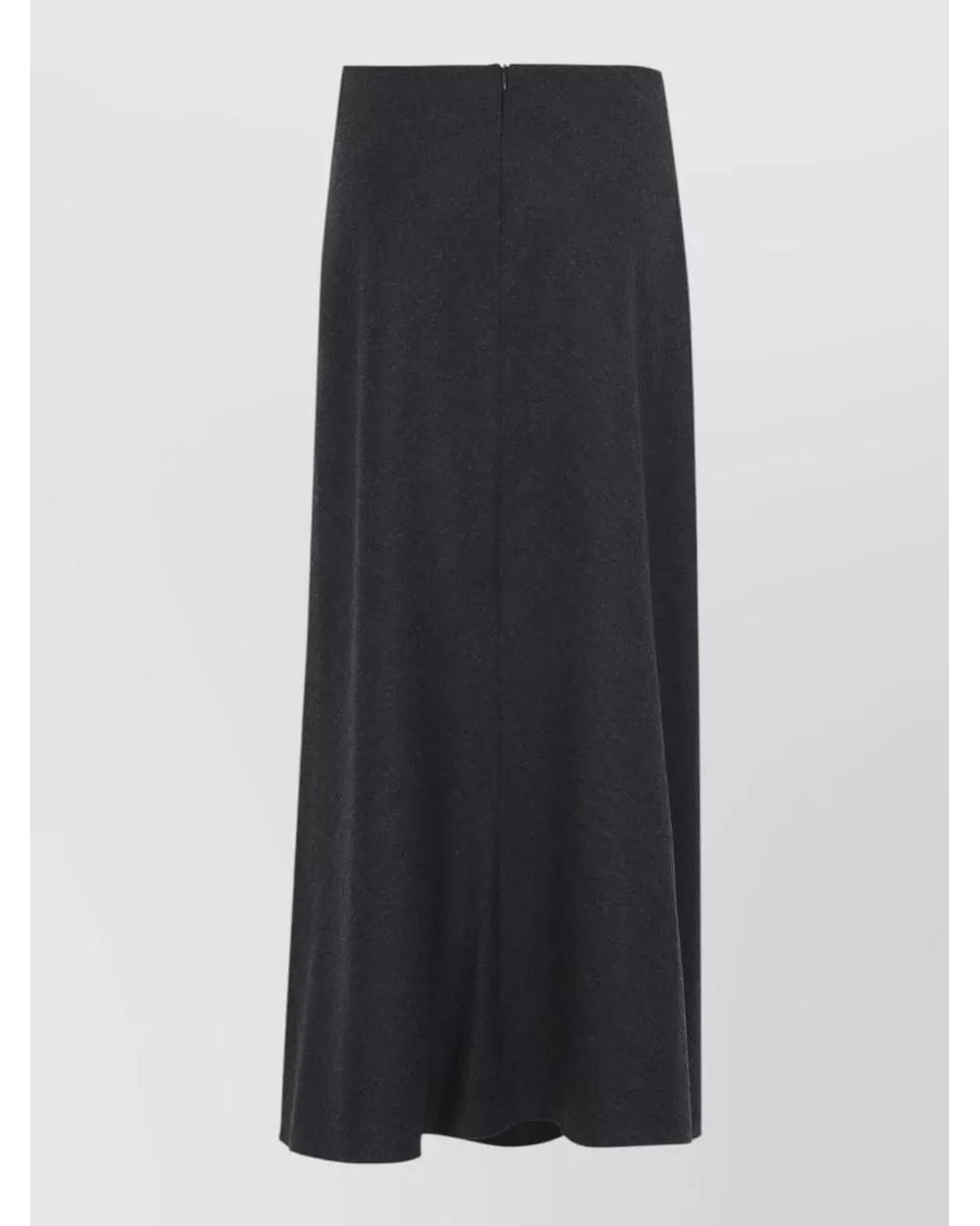Giorgio Armani Black Cashmere High-Rise Asymmetric Draped Midi Skirt