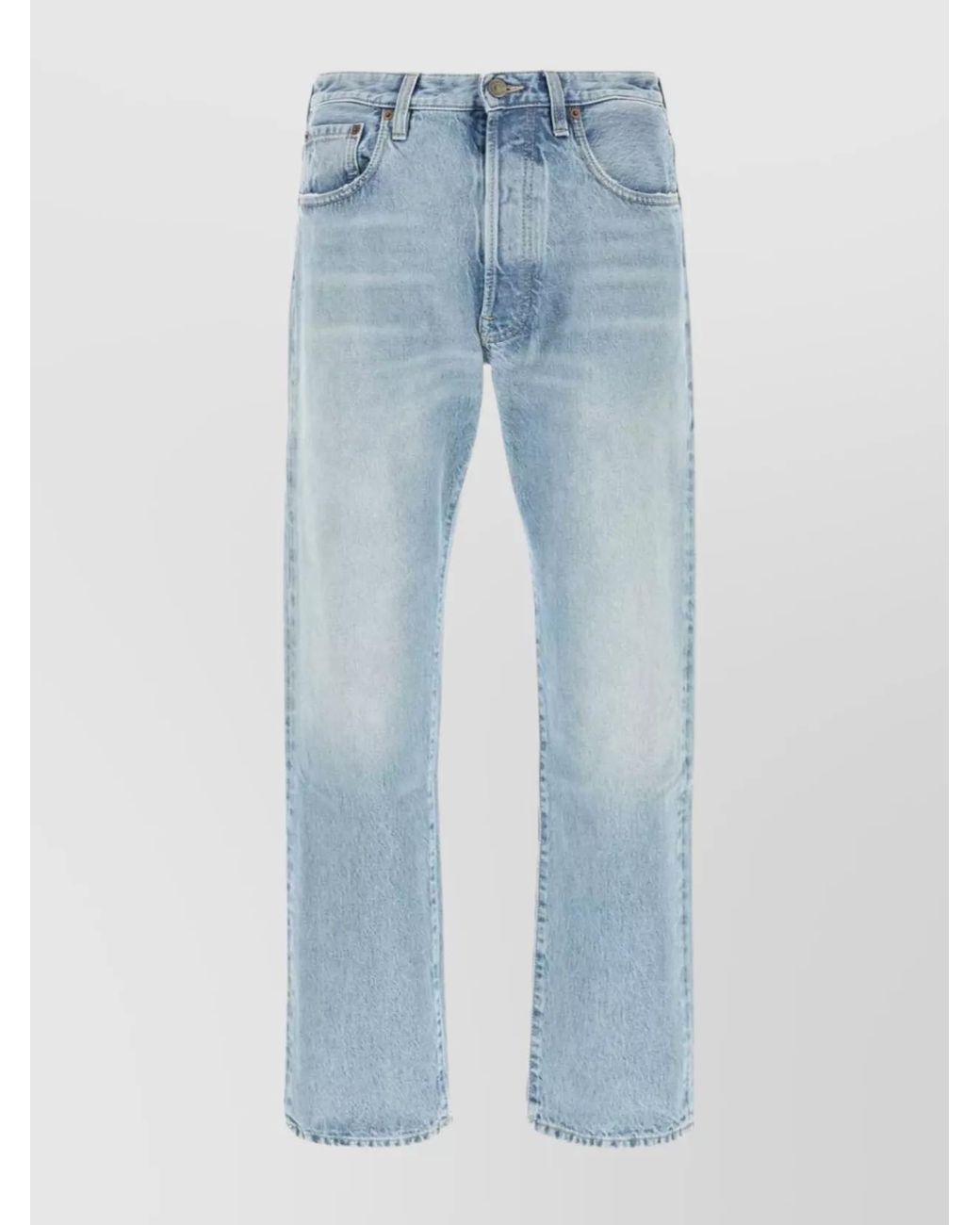 Valentino Garavani Blue Denim Mid-Rise Straight-Leg Jeans for men