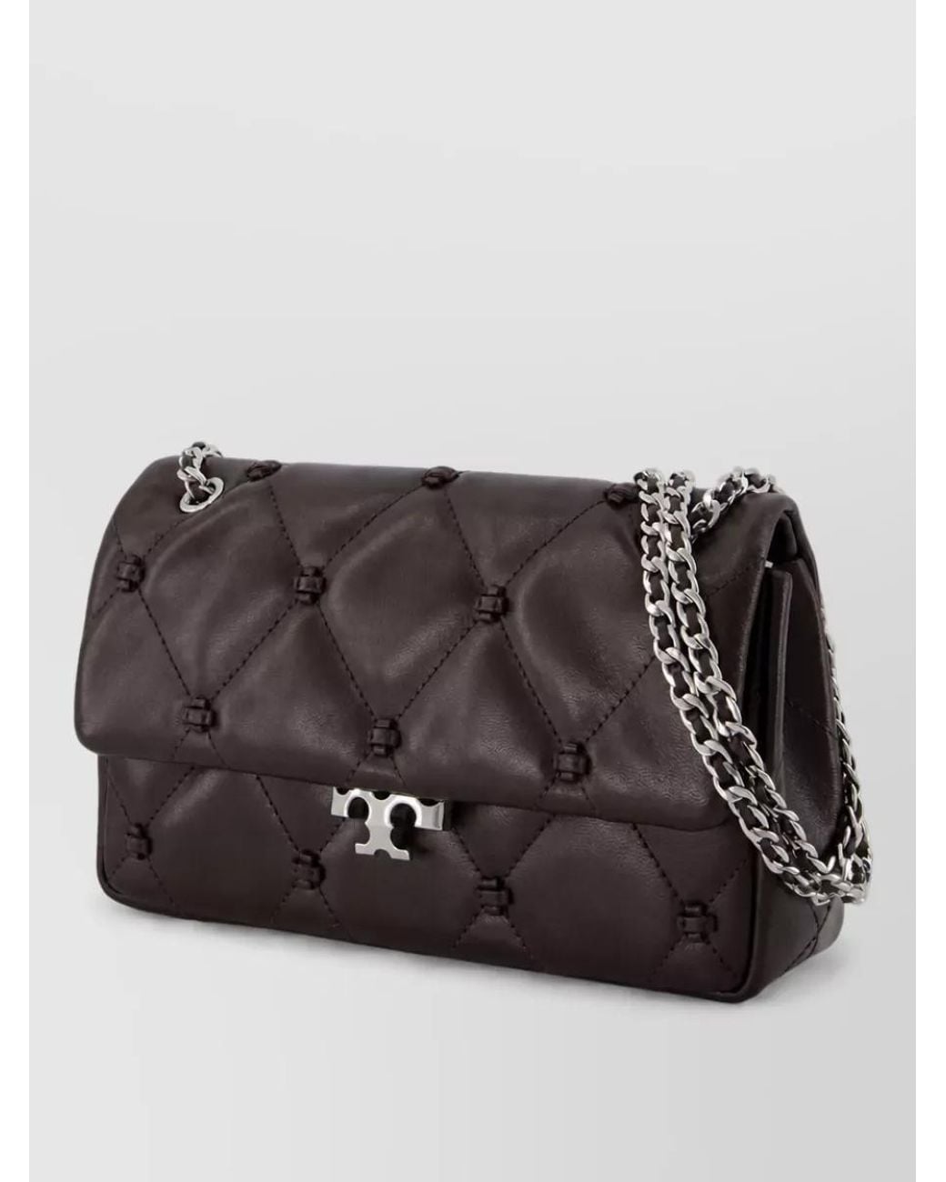 Tory Burch Black Eleanor Small Leather Clutch Bag