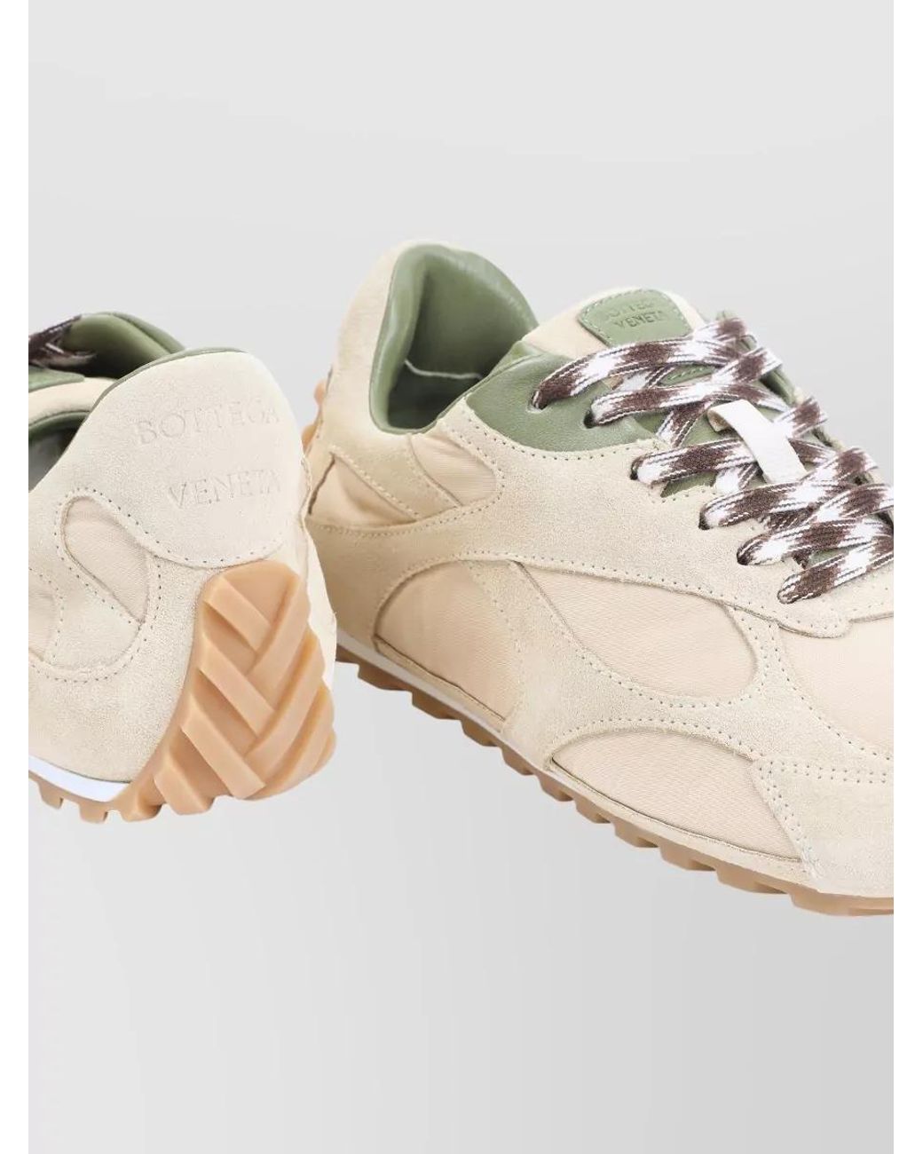 Bottega Veneta Natural Leather Lace-Up Sneakers
