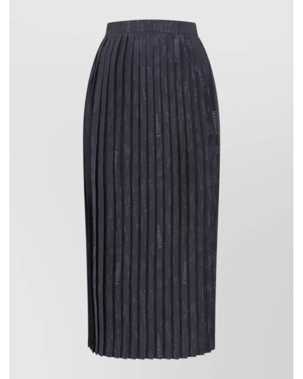 MM6 by Maison Margiela Blue Midi Pleated Skirt