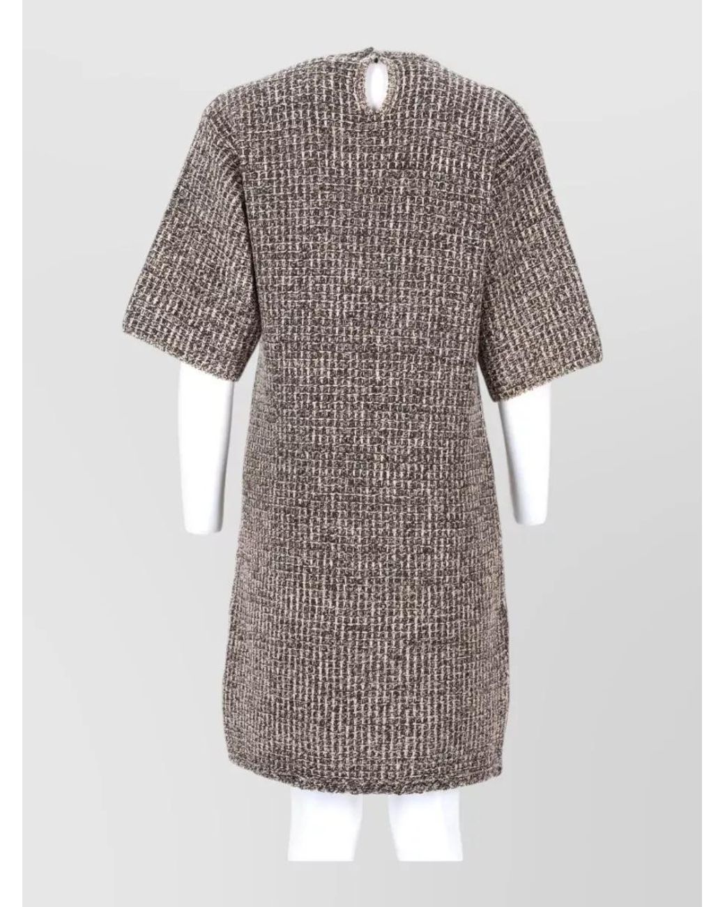 Fabiana Filippi Gray Sequinned Tweed Knee-Length Dress