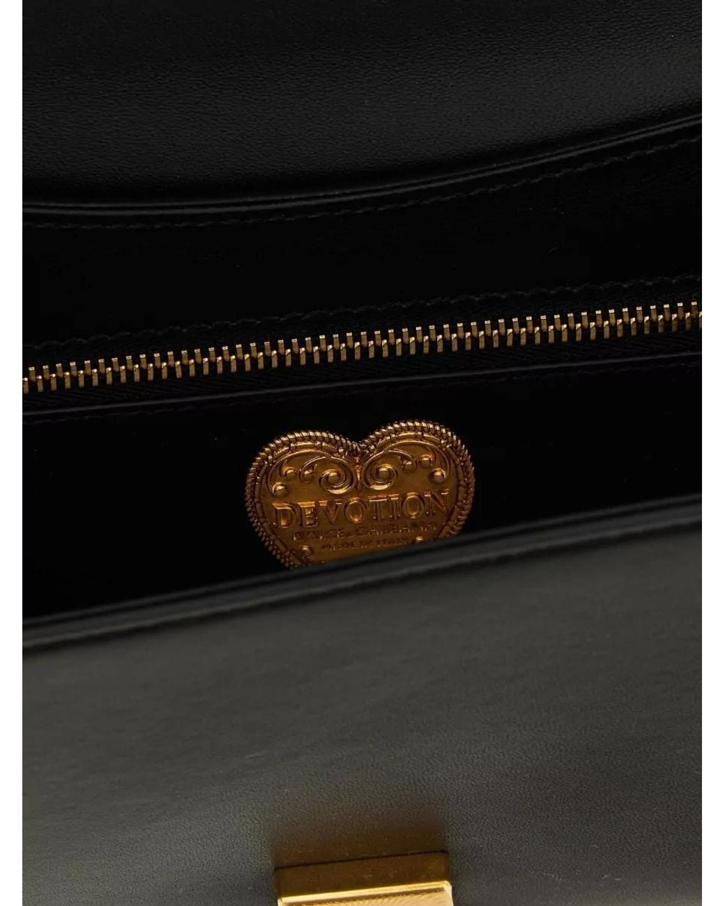 Dolce & Gabbana Black Devotion Medium Leather Matelassé Cross-Body Bag