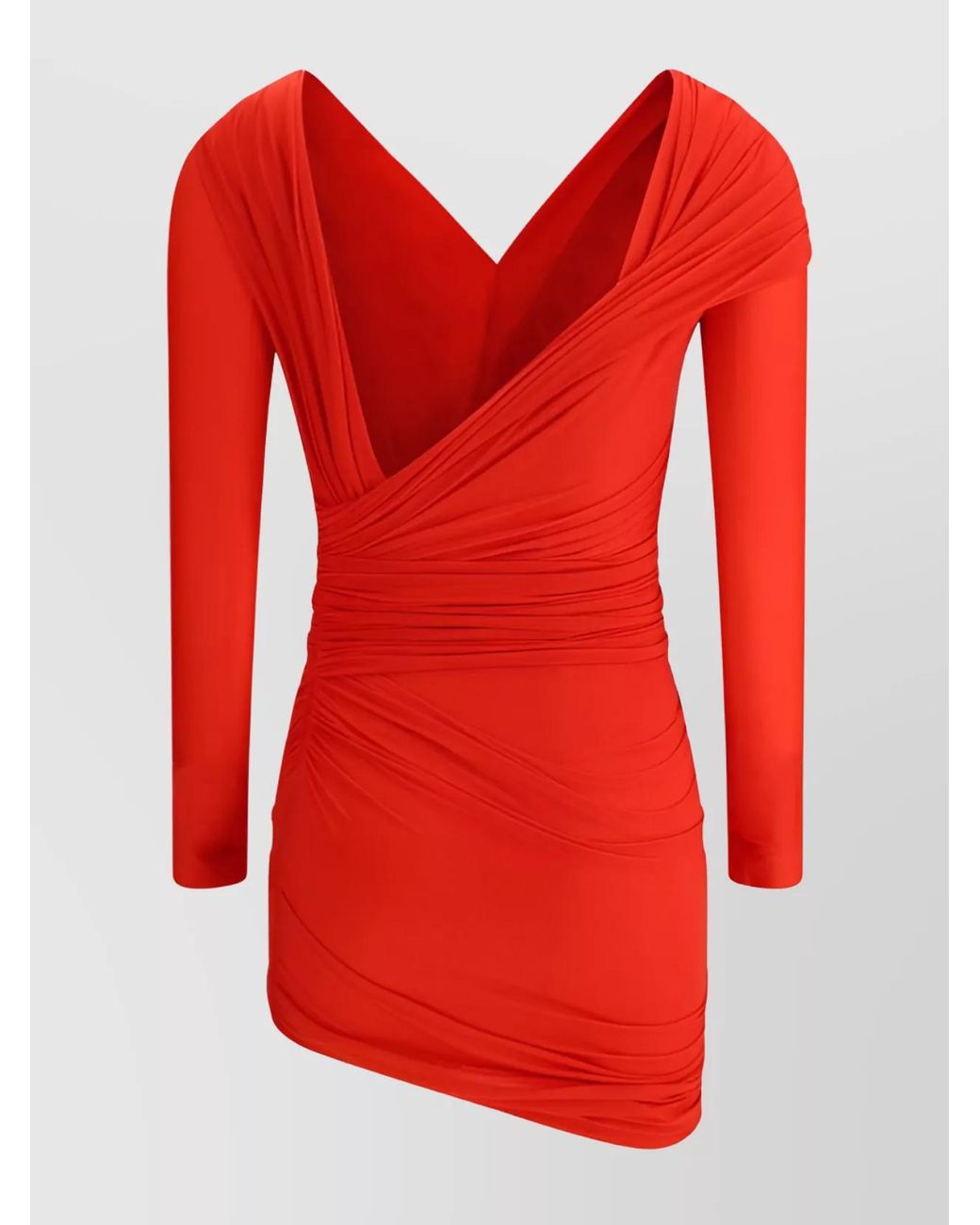 Balenciaga Red Draped Mini Dress