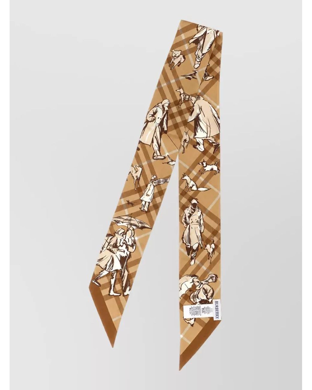 Burberry Metallic Silk Printed Skinny Scarf