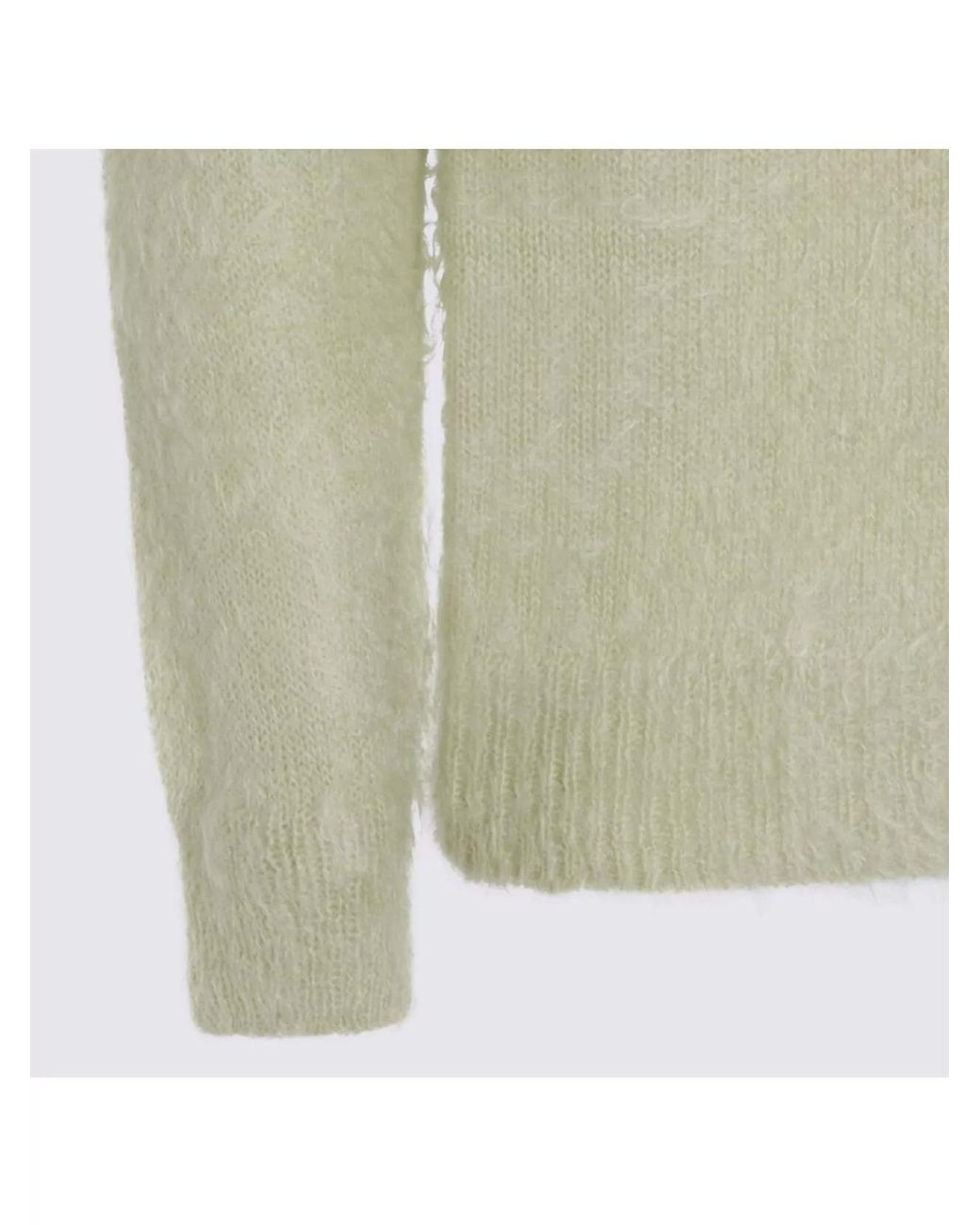 Auralee Green Mohair Wool Short-Sleeve Polo Shirt for men