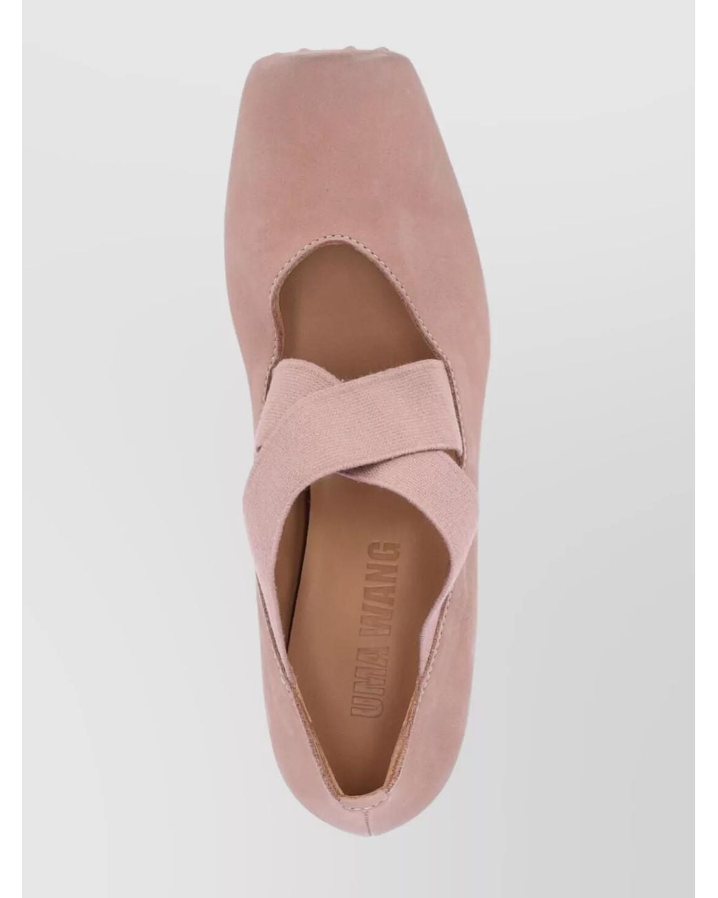 Uma Wang Pink Leather Square-Toe Ballet Pumps