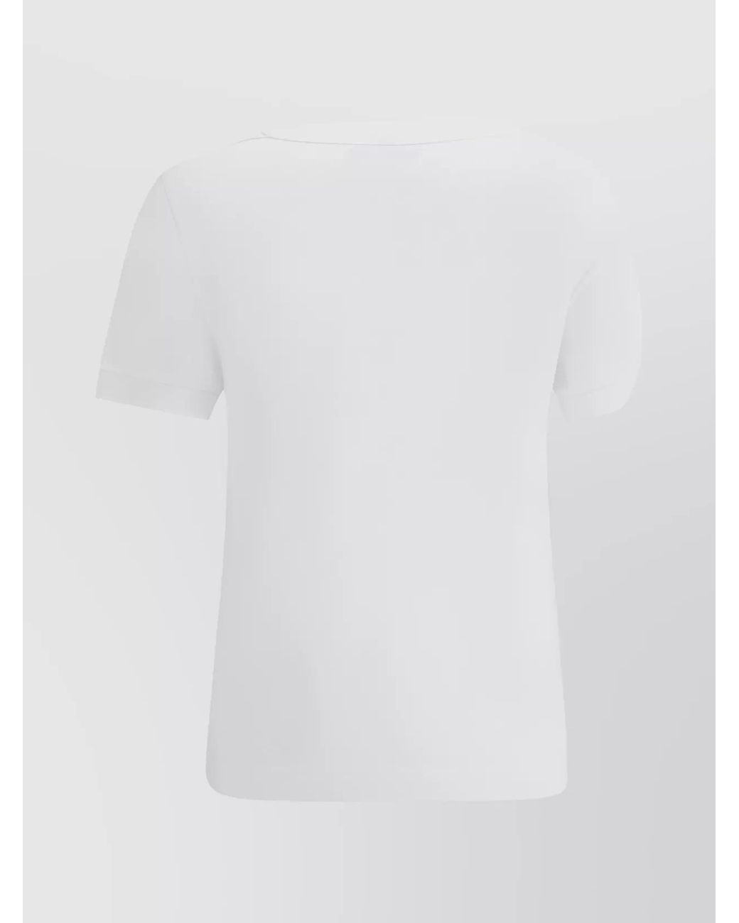 Dolce & Gabbana White Cotton Crystal Logo Short-Sleeve T-Shirt