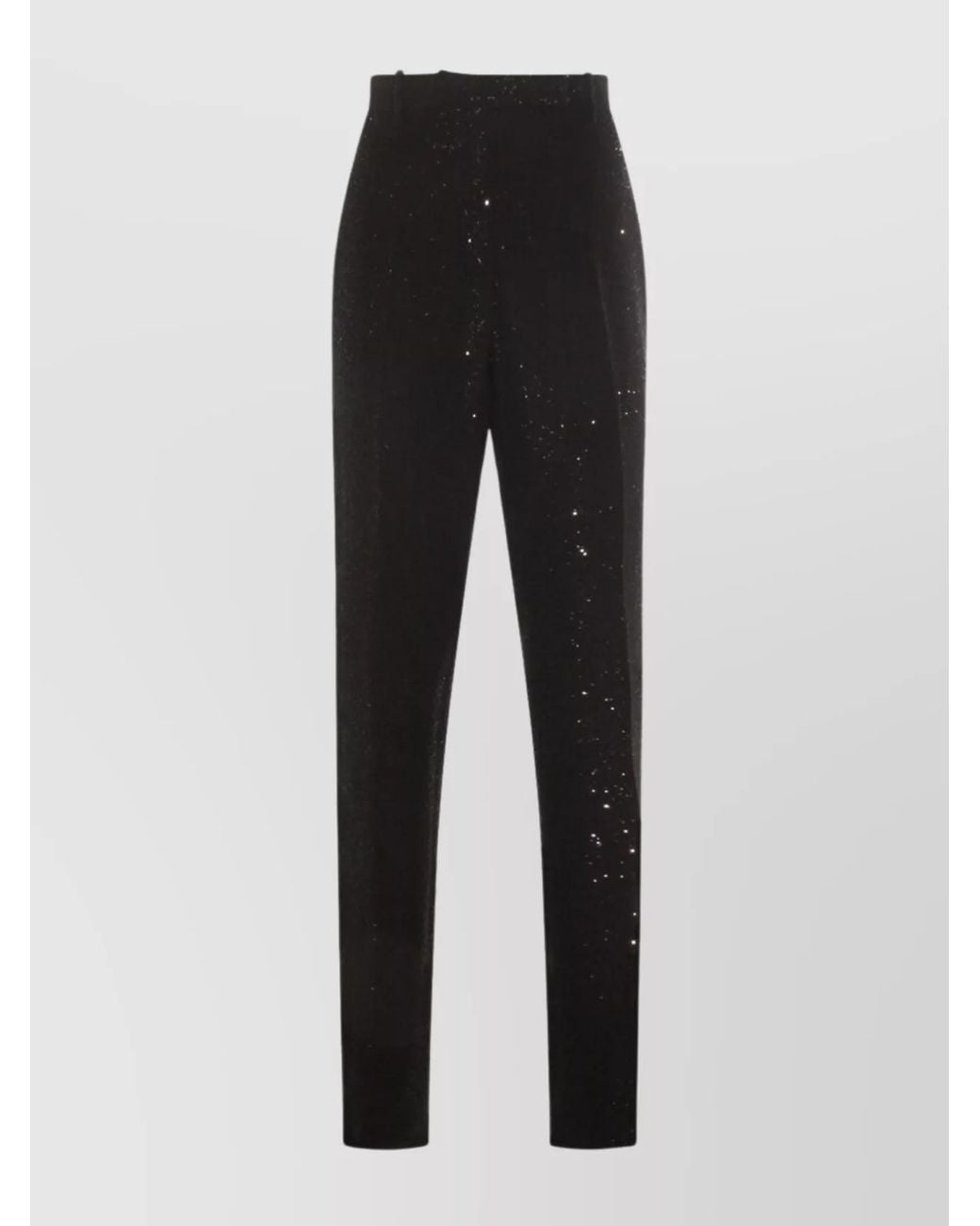 Tom Ford Black Sequin High-Rise Straight-Leg Trousers