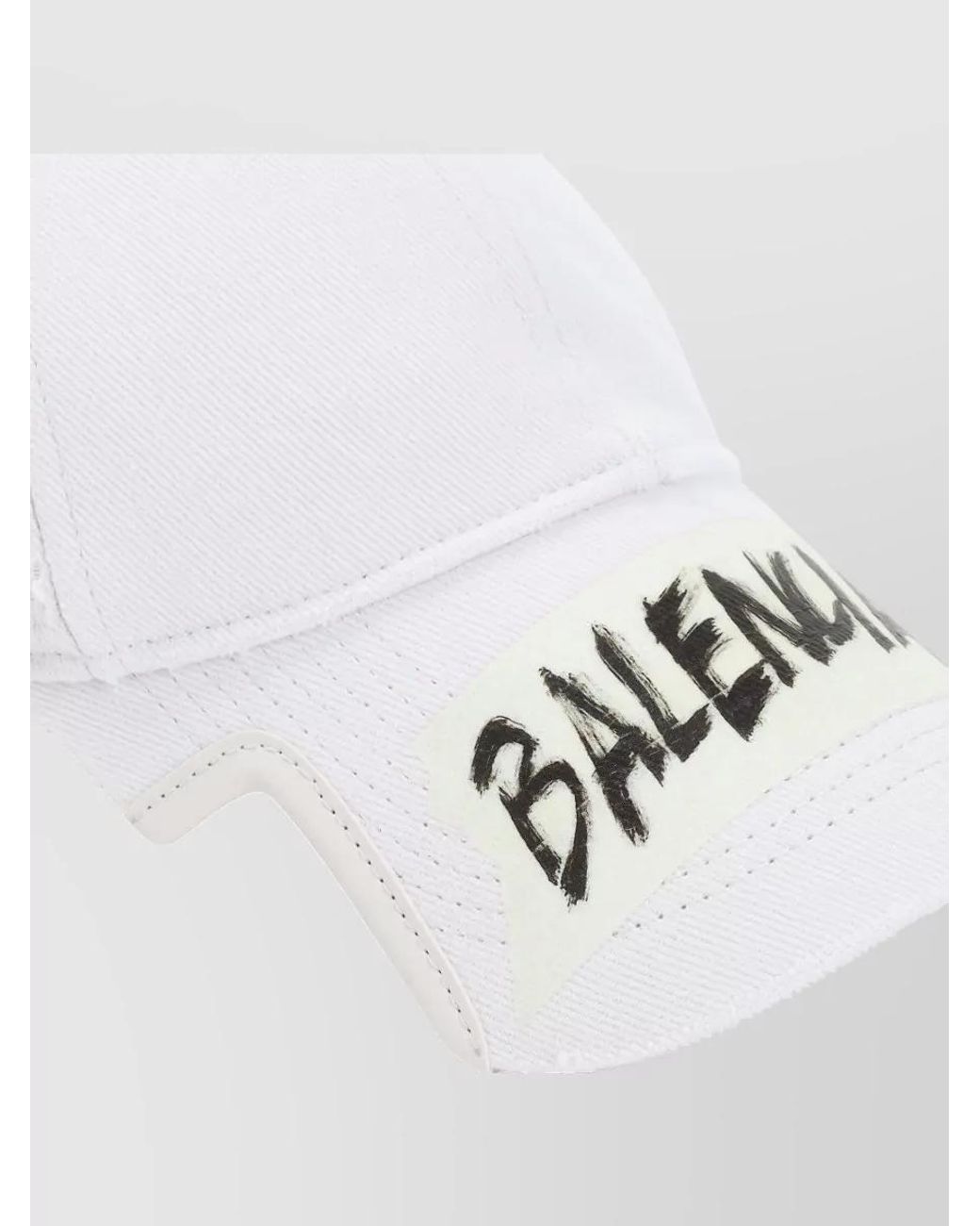 Balenciaga White Cotton Logo-Print Baseball Cap for men