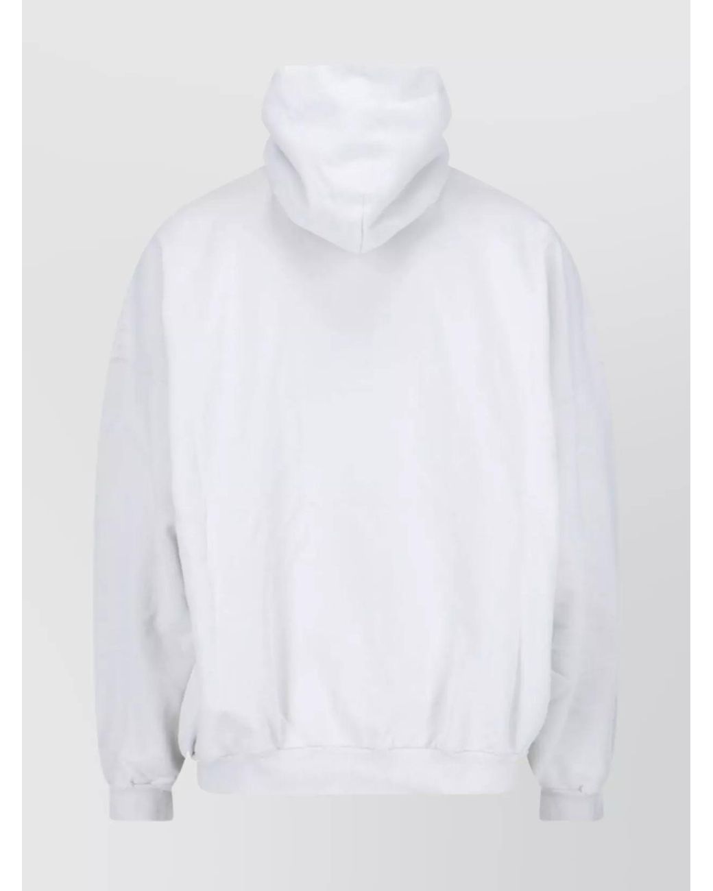 Balenciaga White Cotton Oversized Hoodie for men