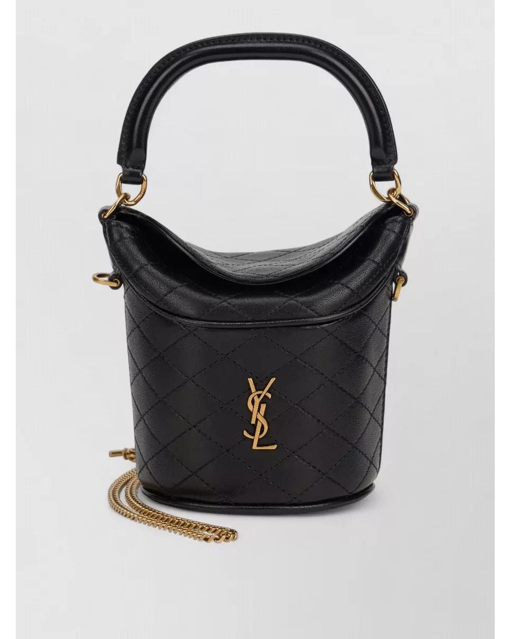 Saint Laurent Black Gaby Lambskin Mini Bucket Bag