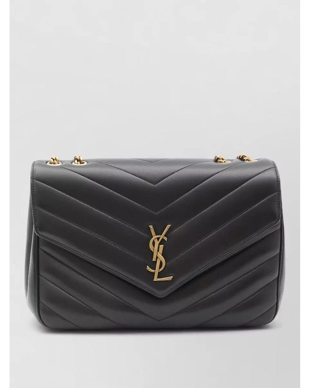 Saint Laurent Black Loulou Large Leather Shoulder Bag