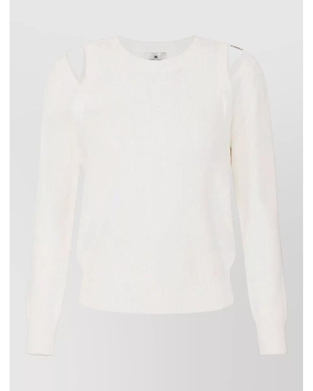 Elisabetta Franchi White Cutout Knit Sweatshirt