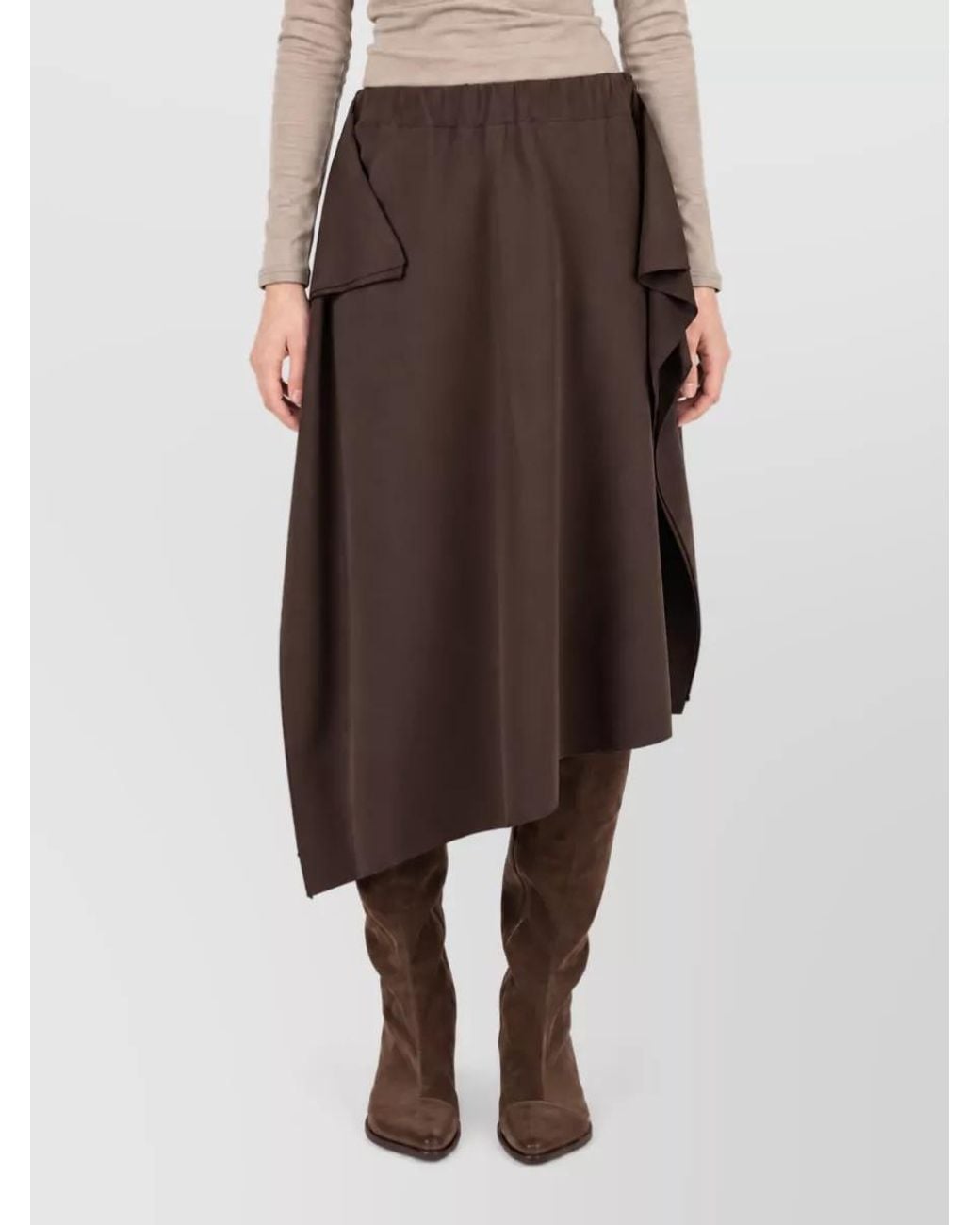 Niccolò Pasqualetti Brown Asymmetric Skirt