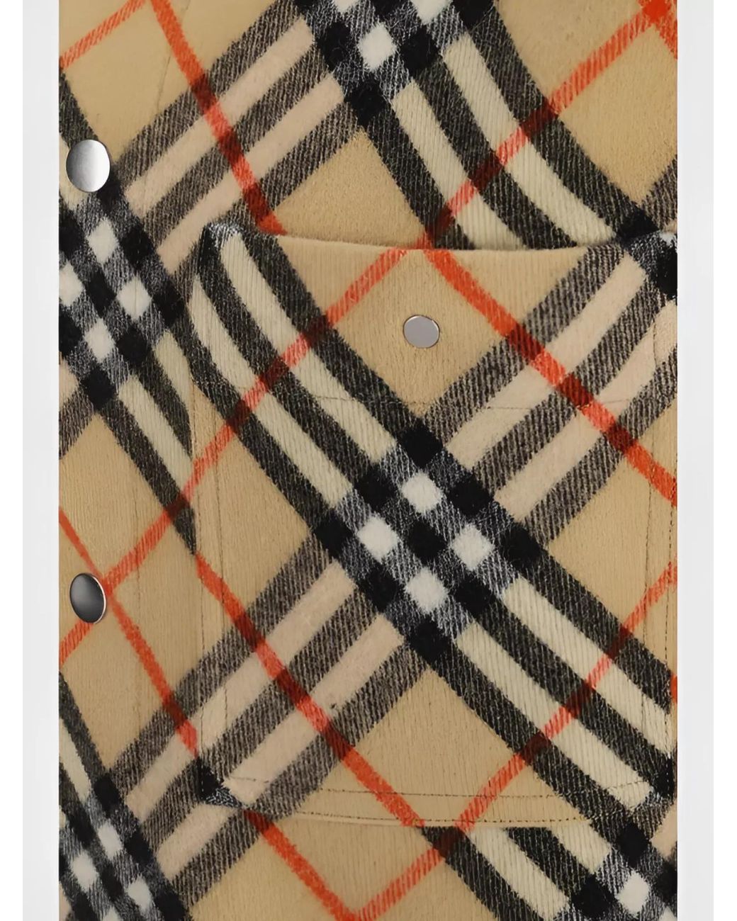 Burberry Natural Wool Checked Oversized Shirt for men