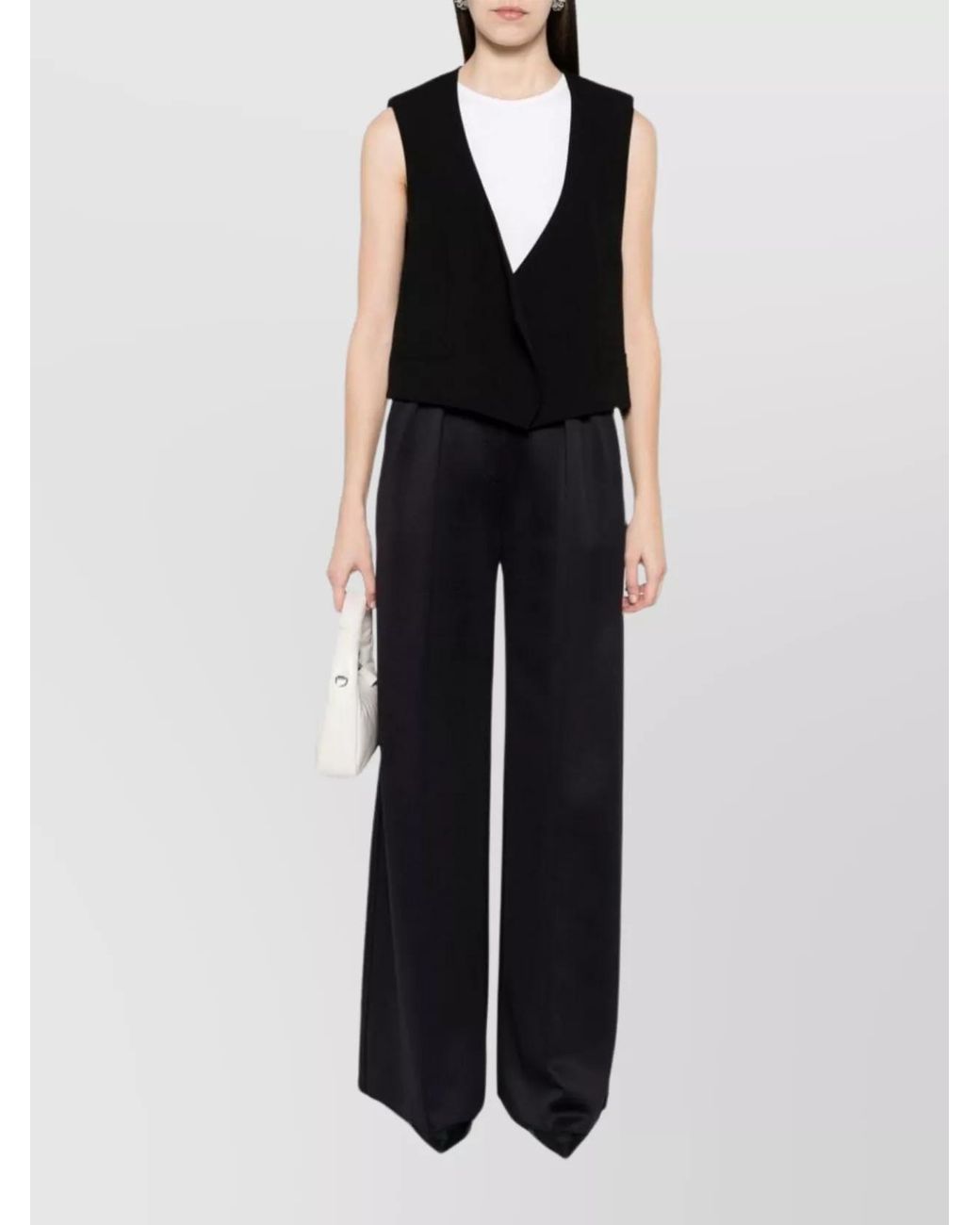 AMI Black Virgin Wool V-Neck Sleeveless Waistcoat