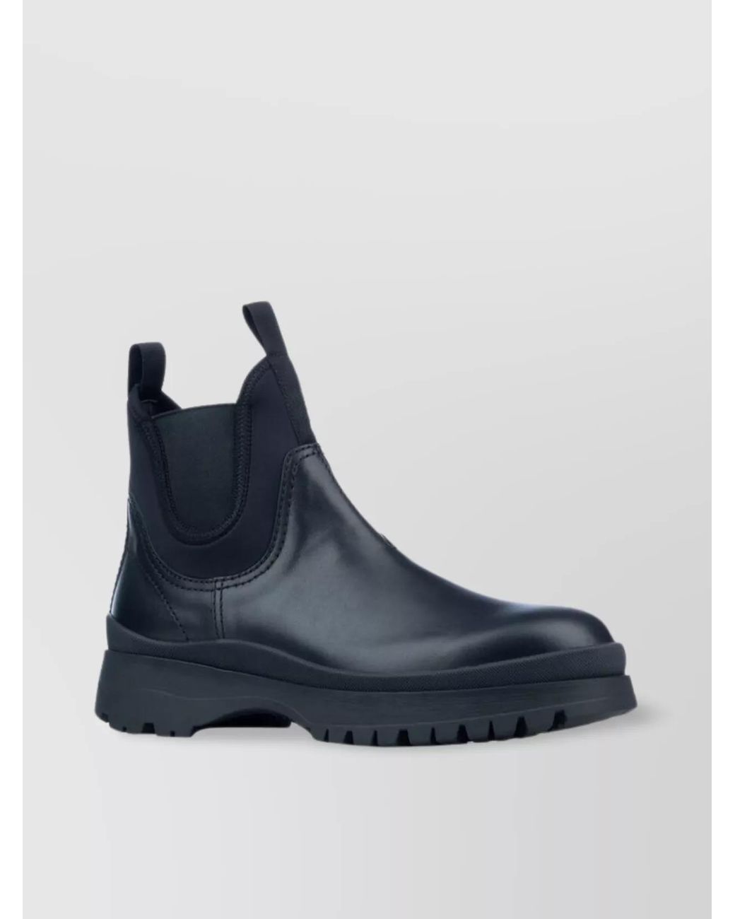 Prada Blue Leather Chelsea Boots for men