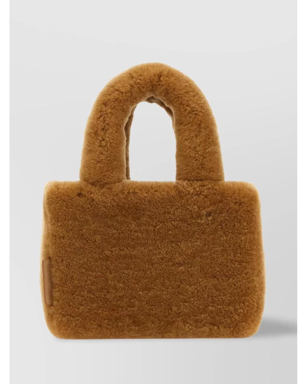 AMINA MUADDI Brown Shearling Shoulder Bag