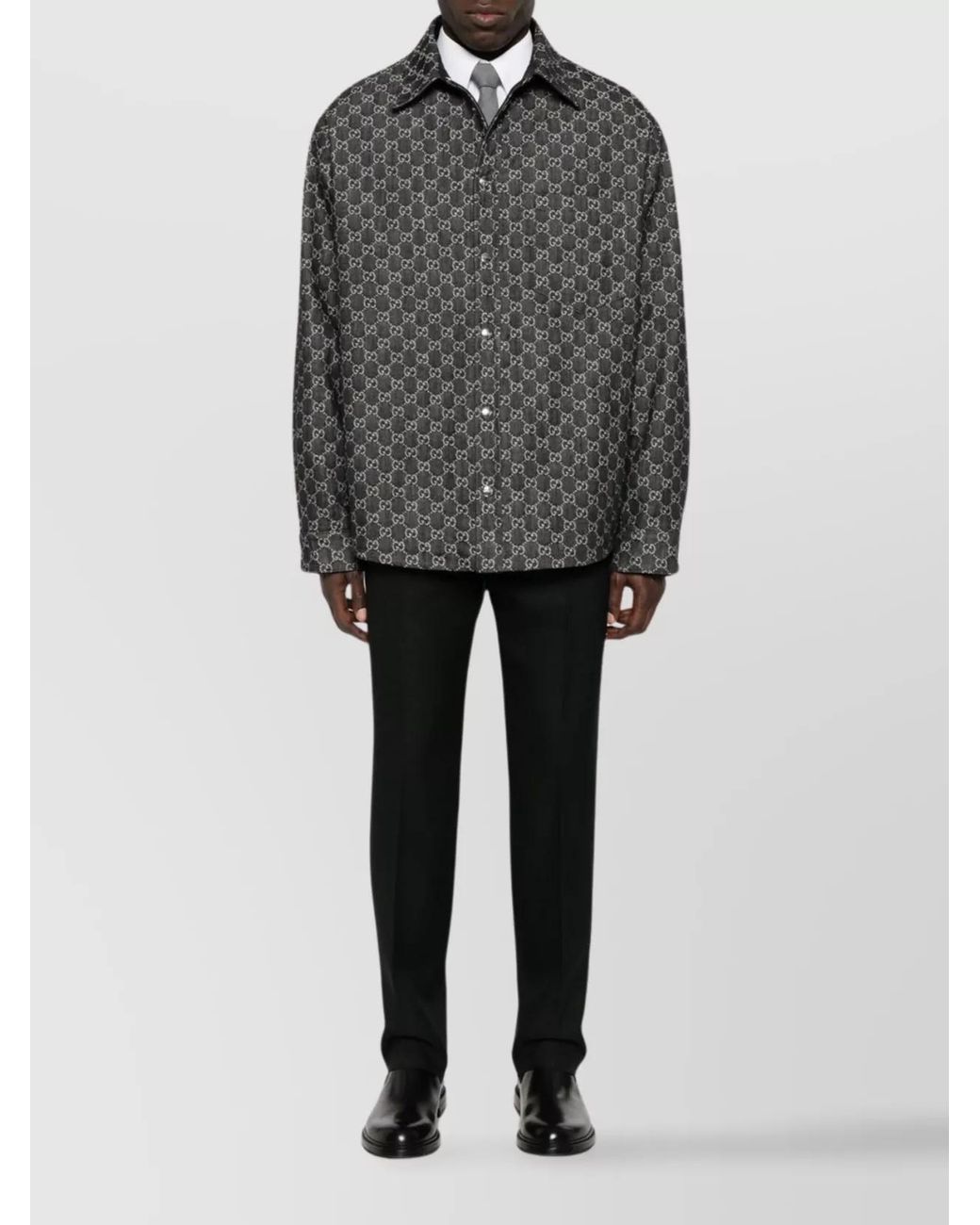 Gucci Black Twill Straight-Leg Trousers for men