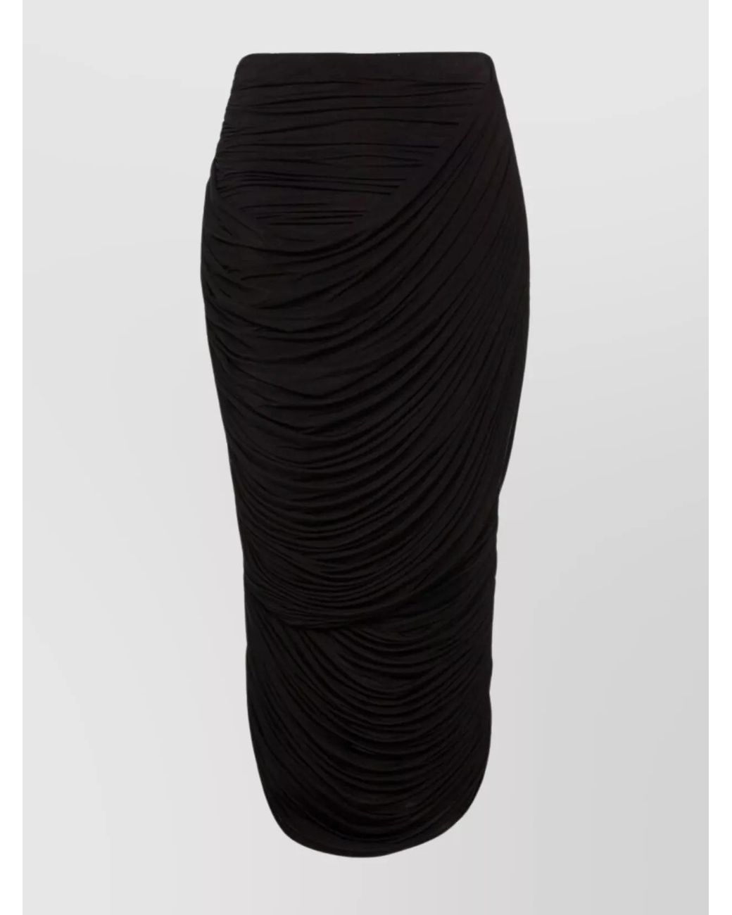 Magda Butrym Black Draped Midi Skirt