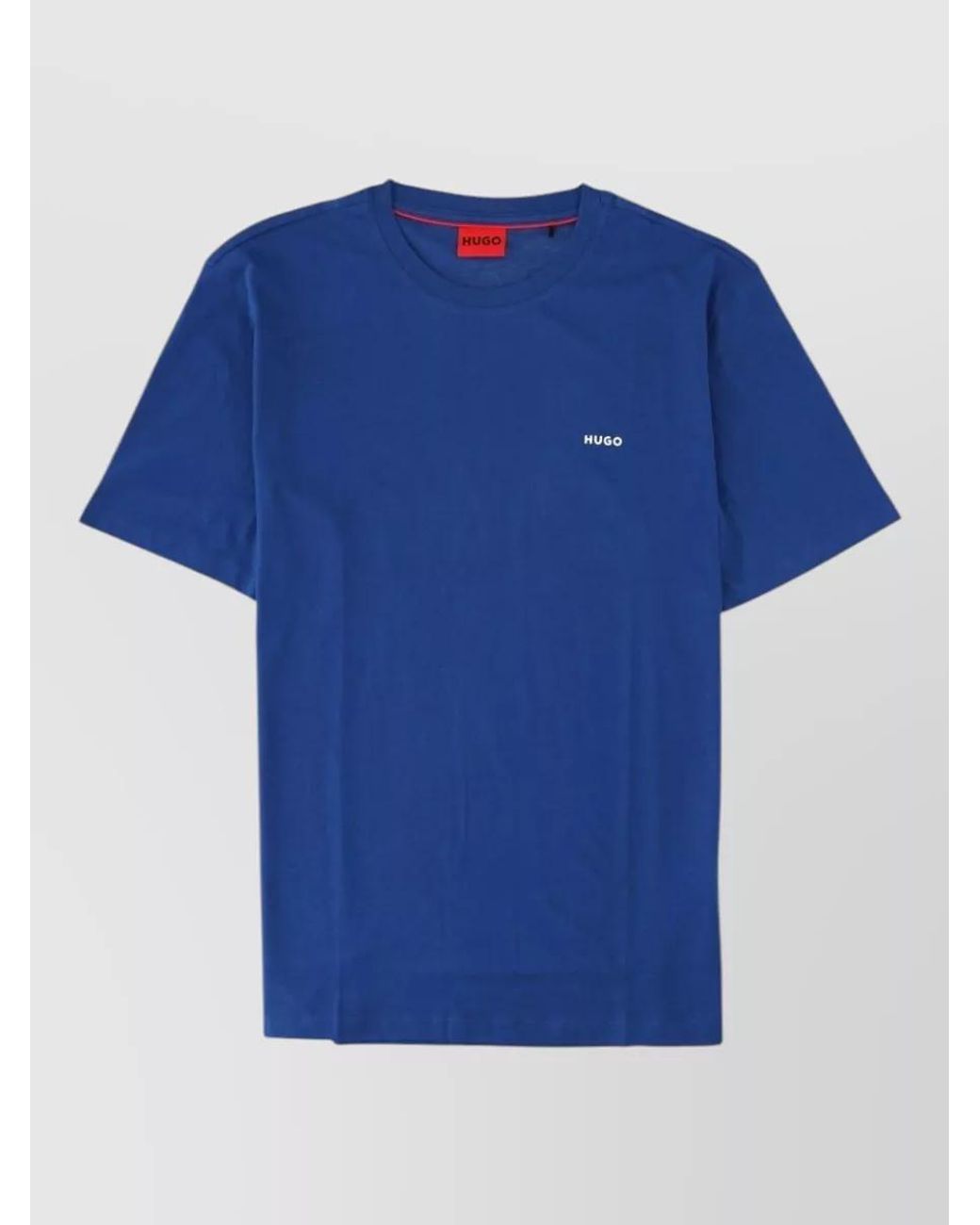 HUGO Blue Cotton Logo T-Shirt for men