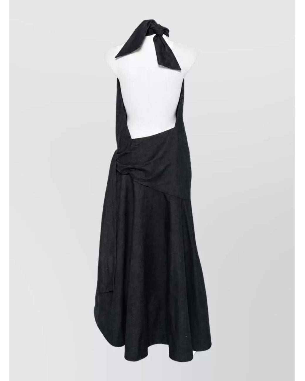 Zimmermann Blue Denim Halterneck Draped Asymmetric Maxi Dress