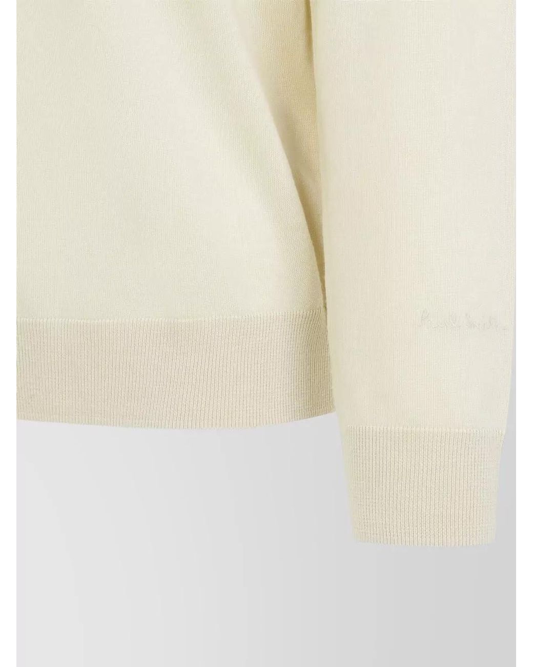 Paul Smith White Fine-Knit Wool Long-Sleeve Polo Shirt for men