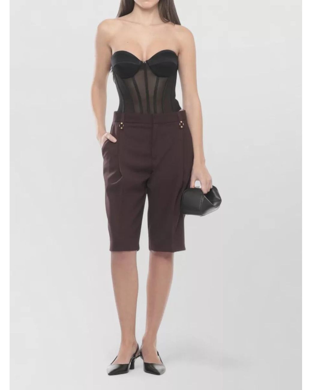 Elisabetta Franchi Blue Cropped Bermuda Shorts