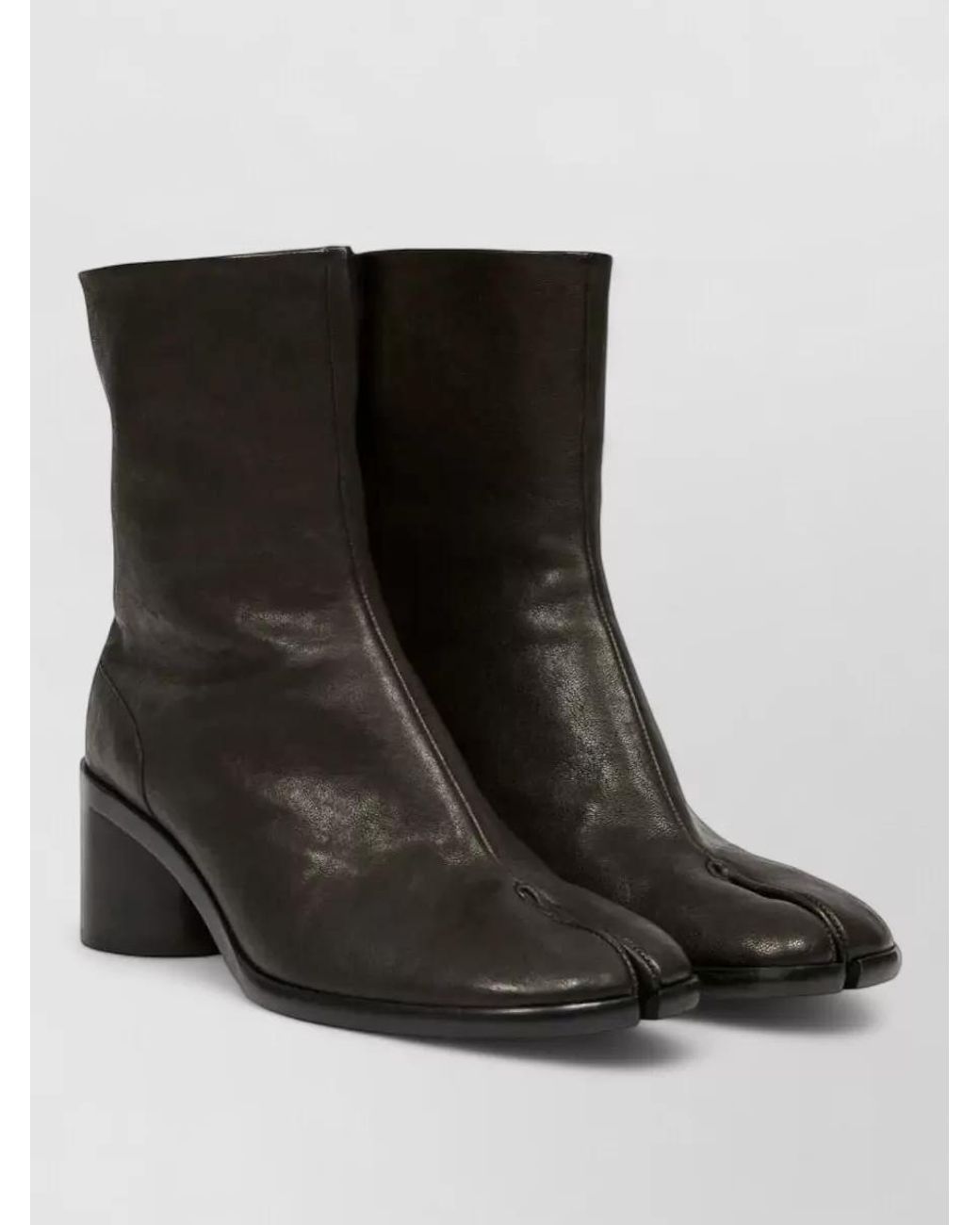Maison Margiela Black Leather Tabi Ankle Boots for men