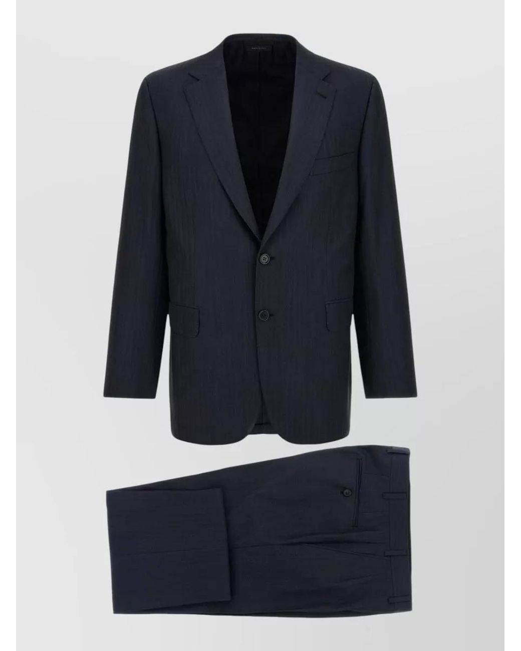 Brioni Blue Wool Pinstriped Single Breasted Coat for men