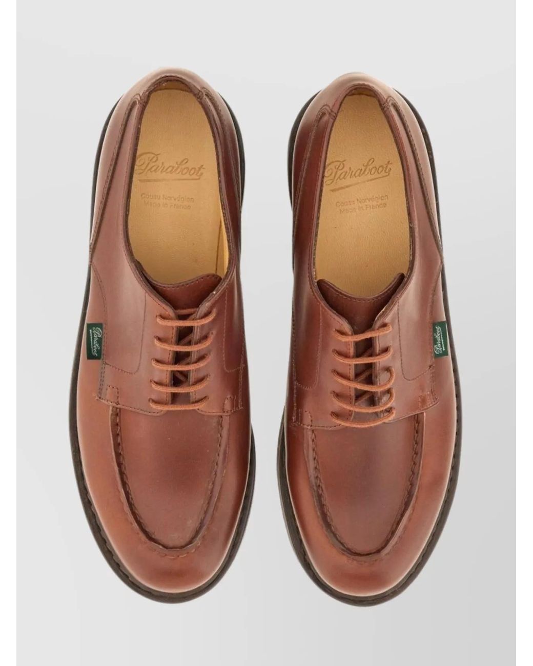 Paraboot Brown Leather Lace-Up Shoes for men