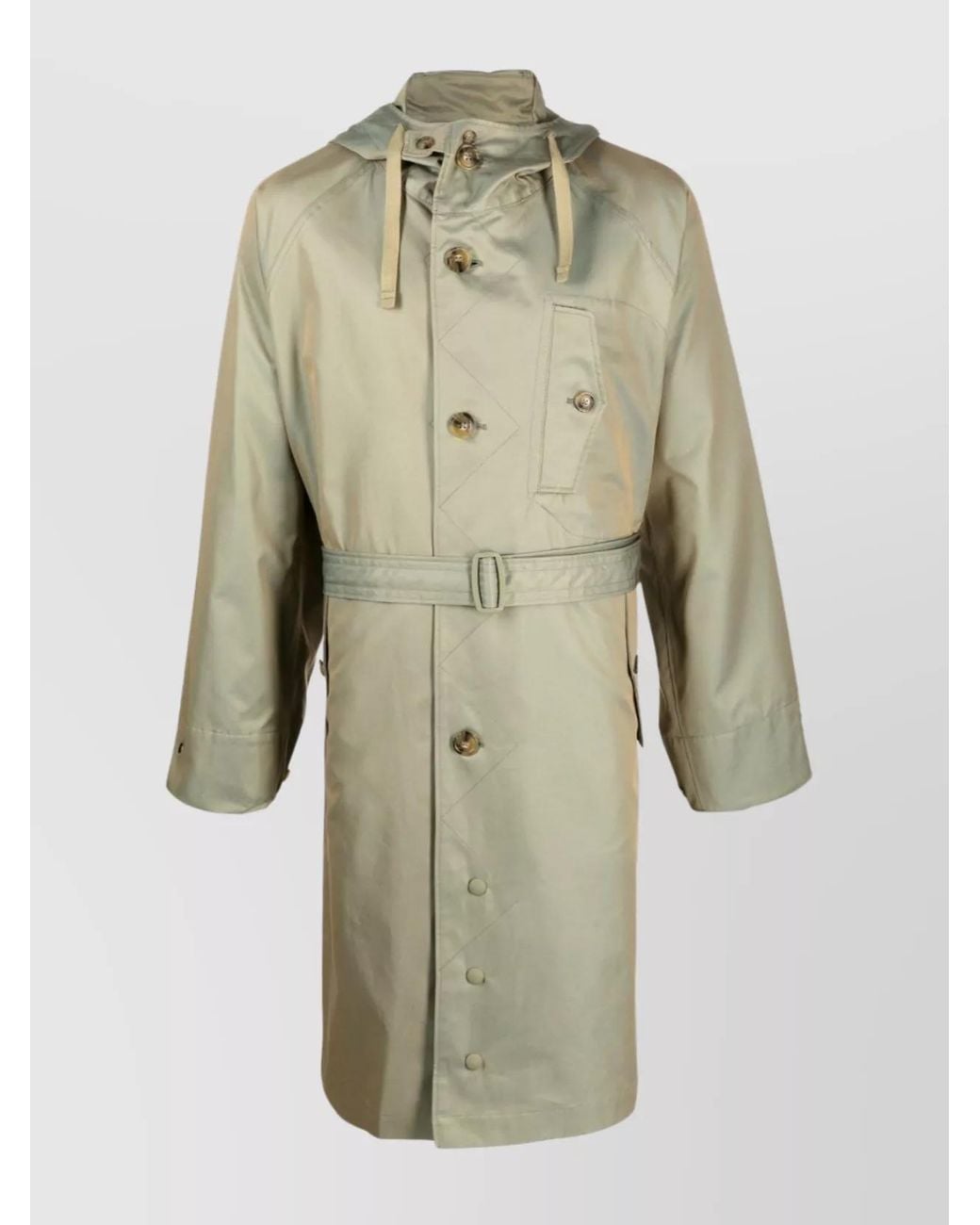 Baracuta Natural Hooded Belted Trench Coat for men