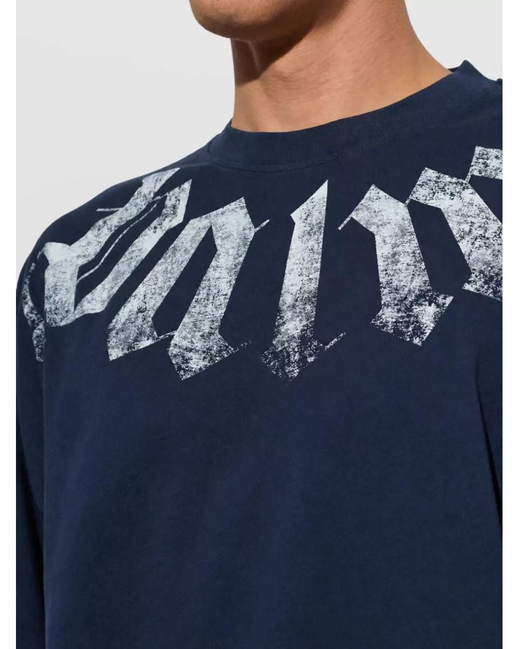 Palm Angels Blue Cotton Oversized T Shirt for men