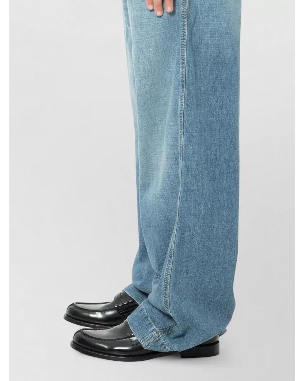Maison Margiela Blue Denim Mid-Rise Wide-Leg Jeans for men