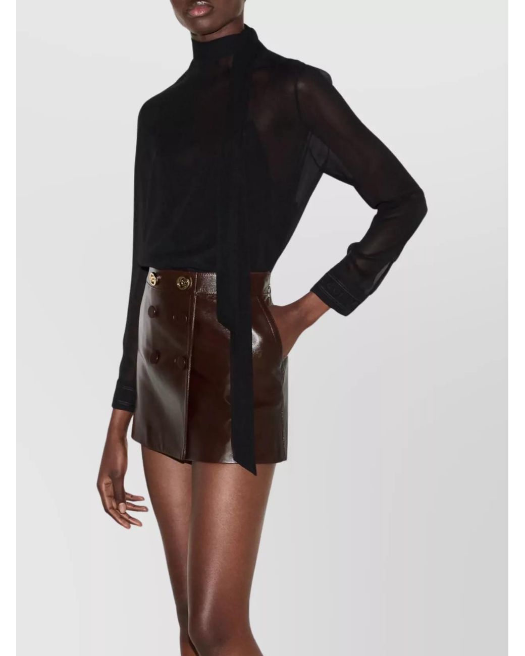 Gucci Black Silk Sleeveless Blouse