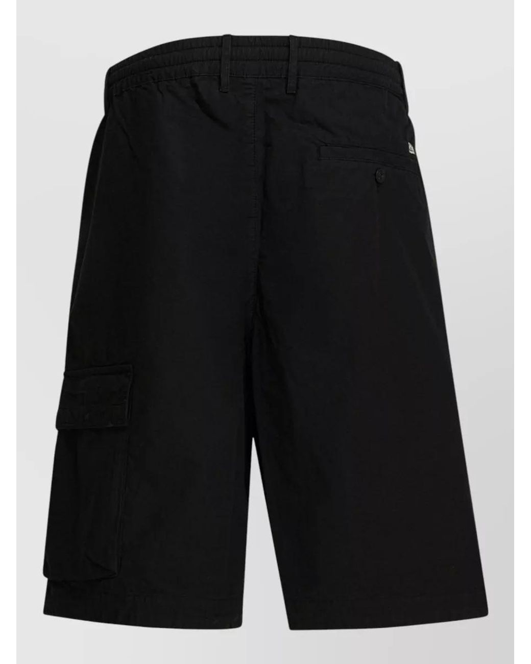 C P Company Black Cotton Cargo Shorts for men