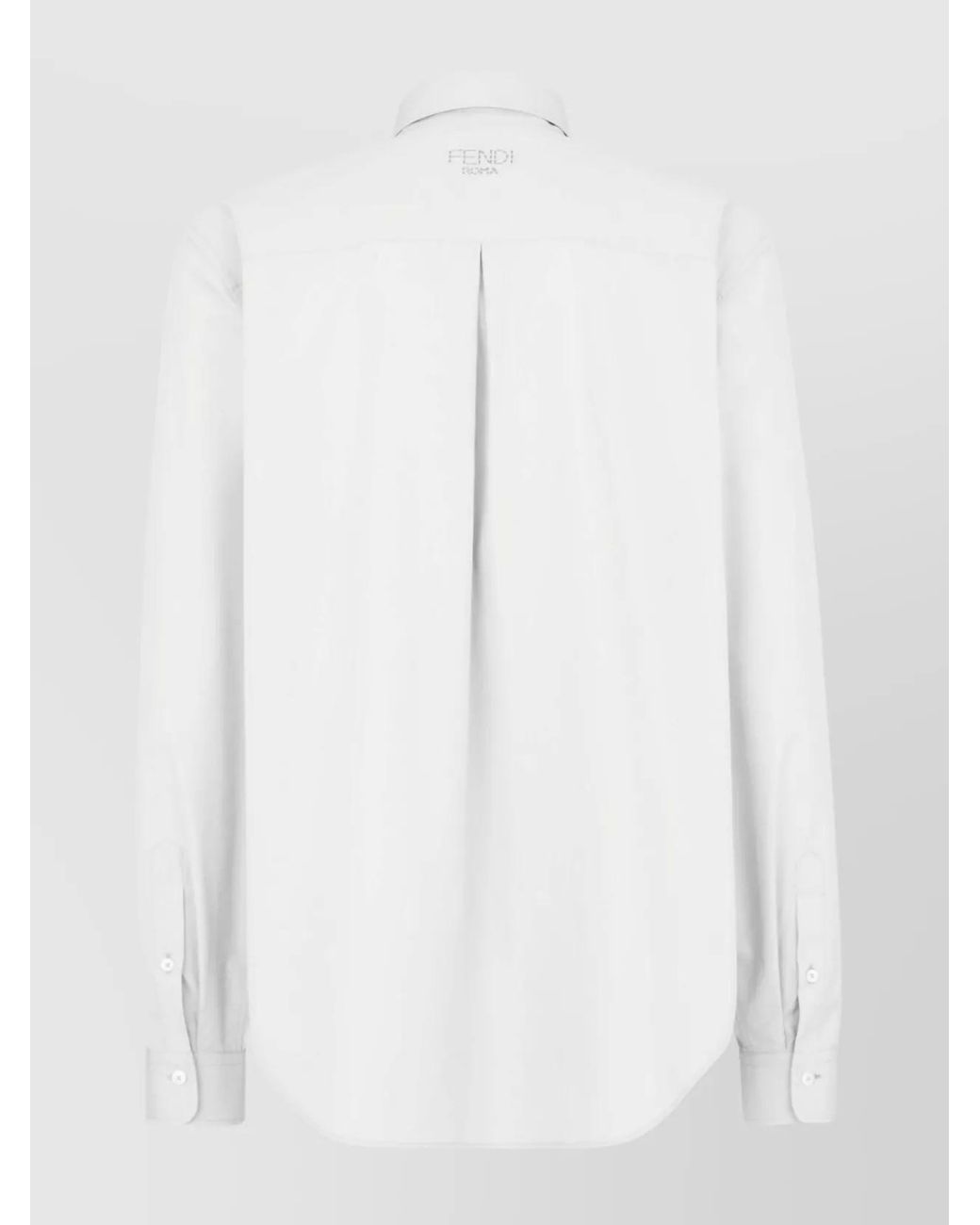 Fendi White Cotton Logo Shirt for men