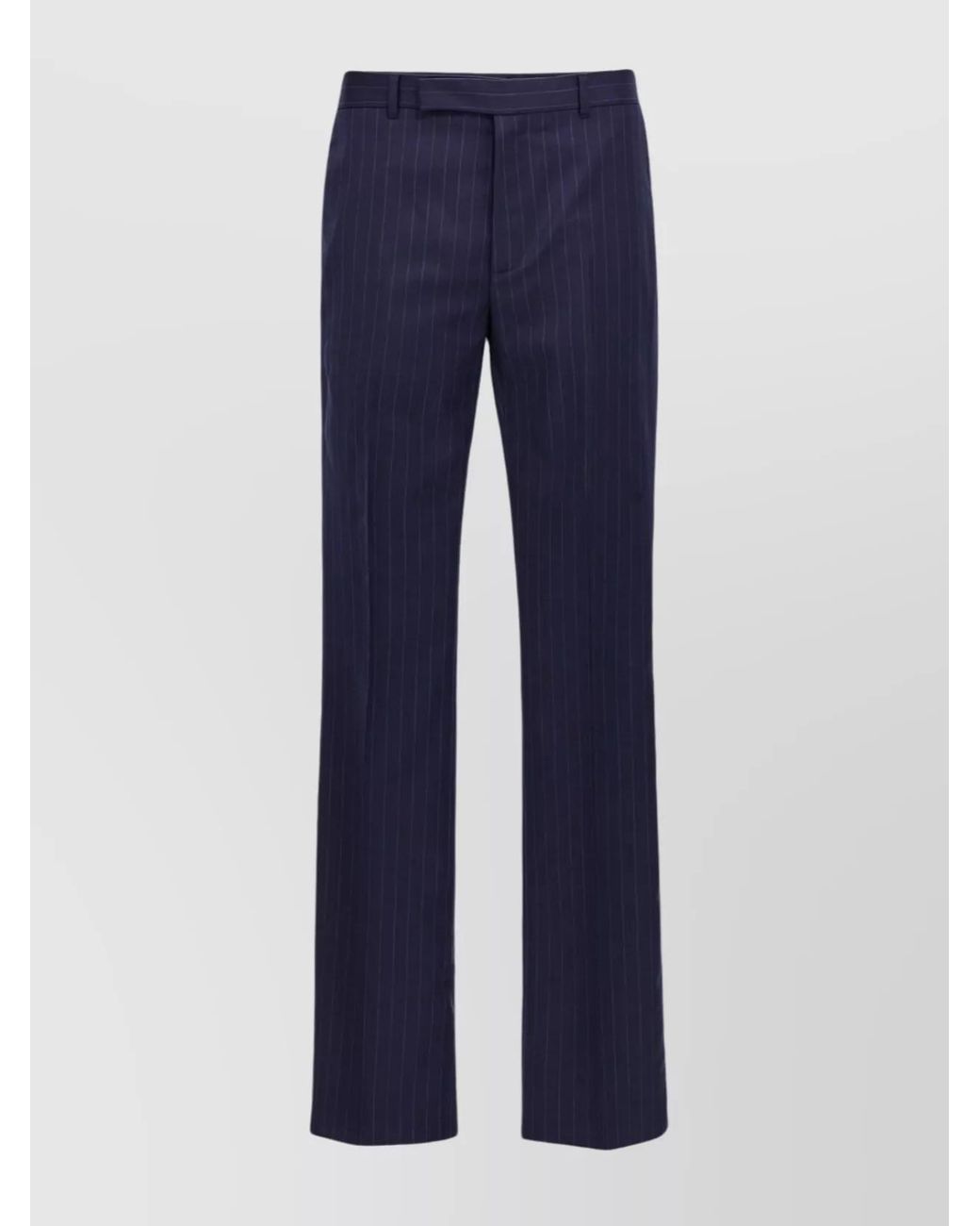 Givenchy Blue Wool High-Rise Slim-Fit Pinstriped Flared Trousers for men