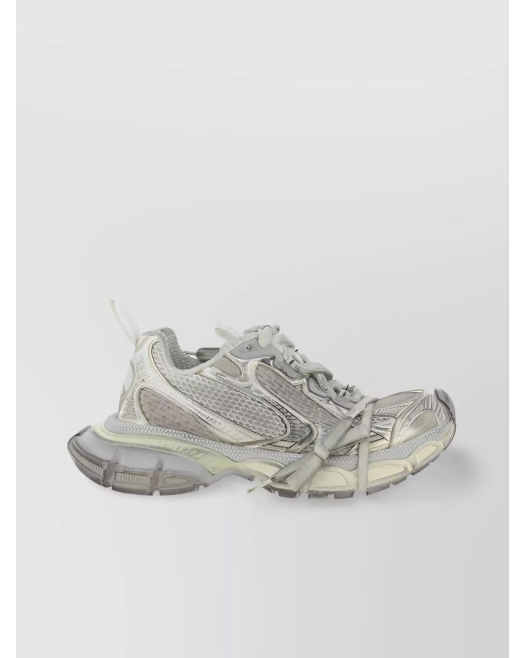 Balenciaga Gray Mesh Low-Top Sneakers
