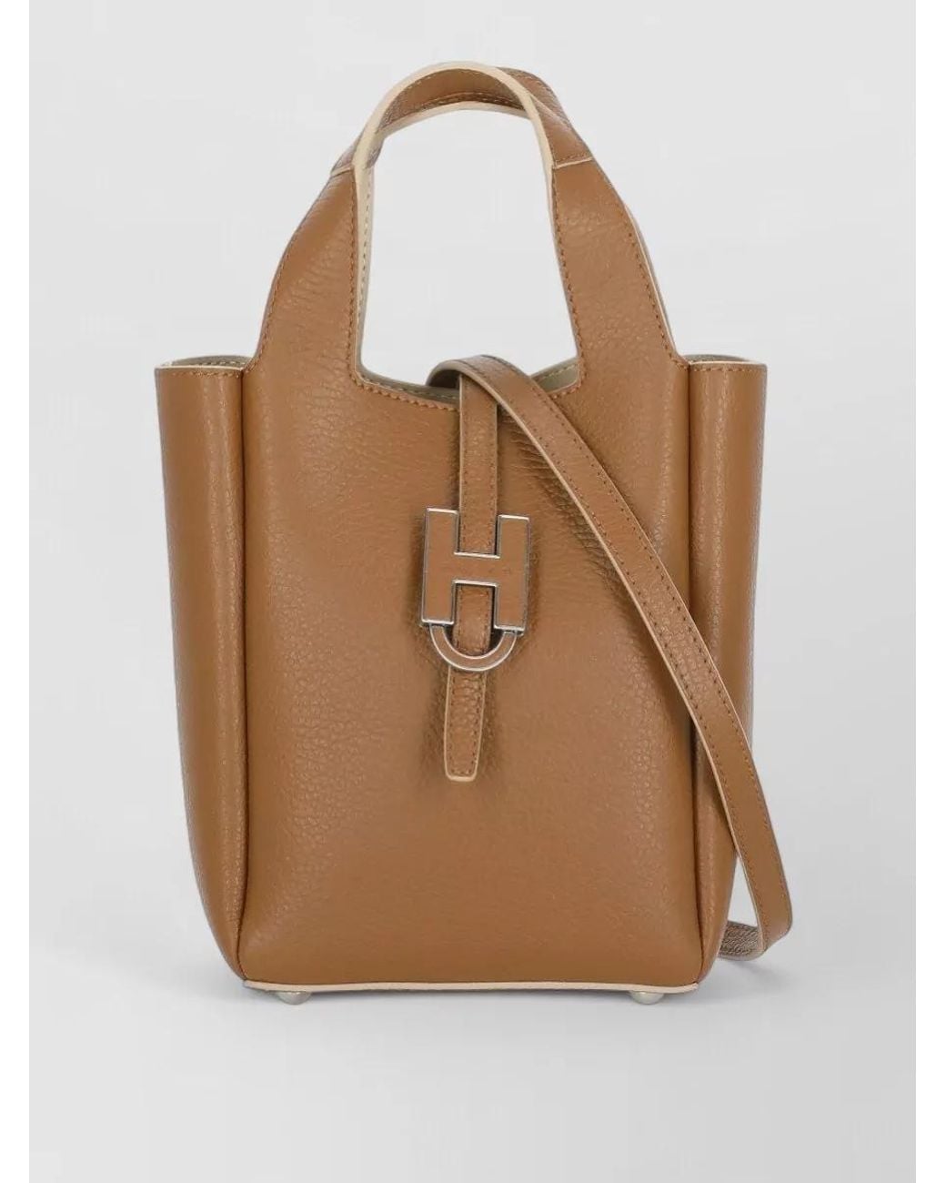 Hogan Brown H-Bag Leather Tote Bag