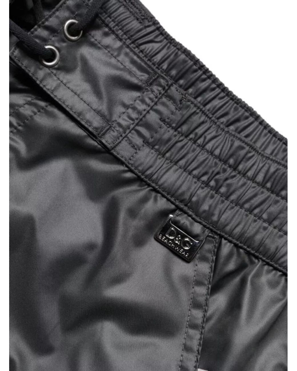 Dolce & Gabbana Gray Polyester Knee-Length Swim Shorts
