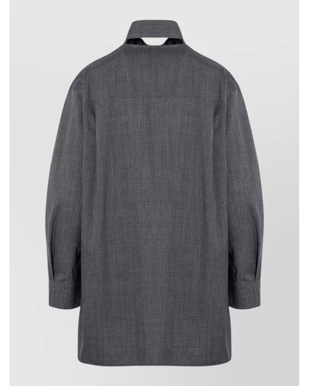 Jil Sander Gray Wool Shirt With Scarf