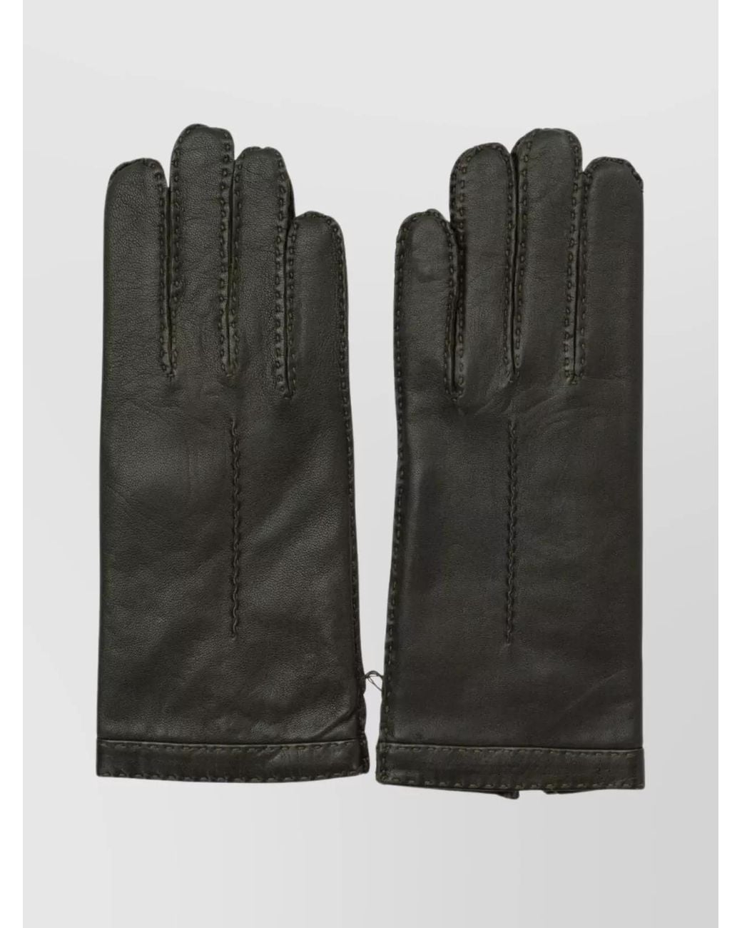 Restelli Black Cashmere Wool Gloves
