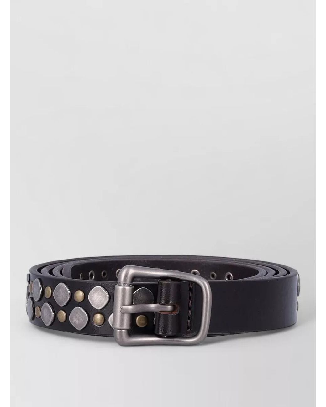 Lemaire White Leather Studded Belt for men