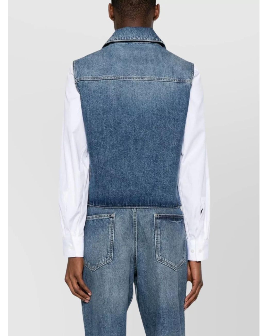 Givenchy Blue Denim Sleeveless Jacket for men