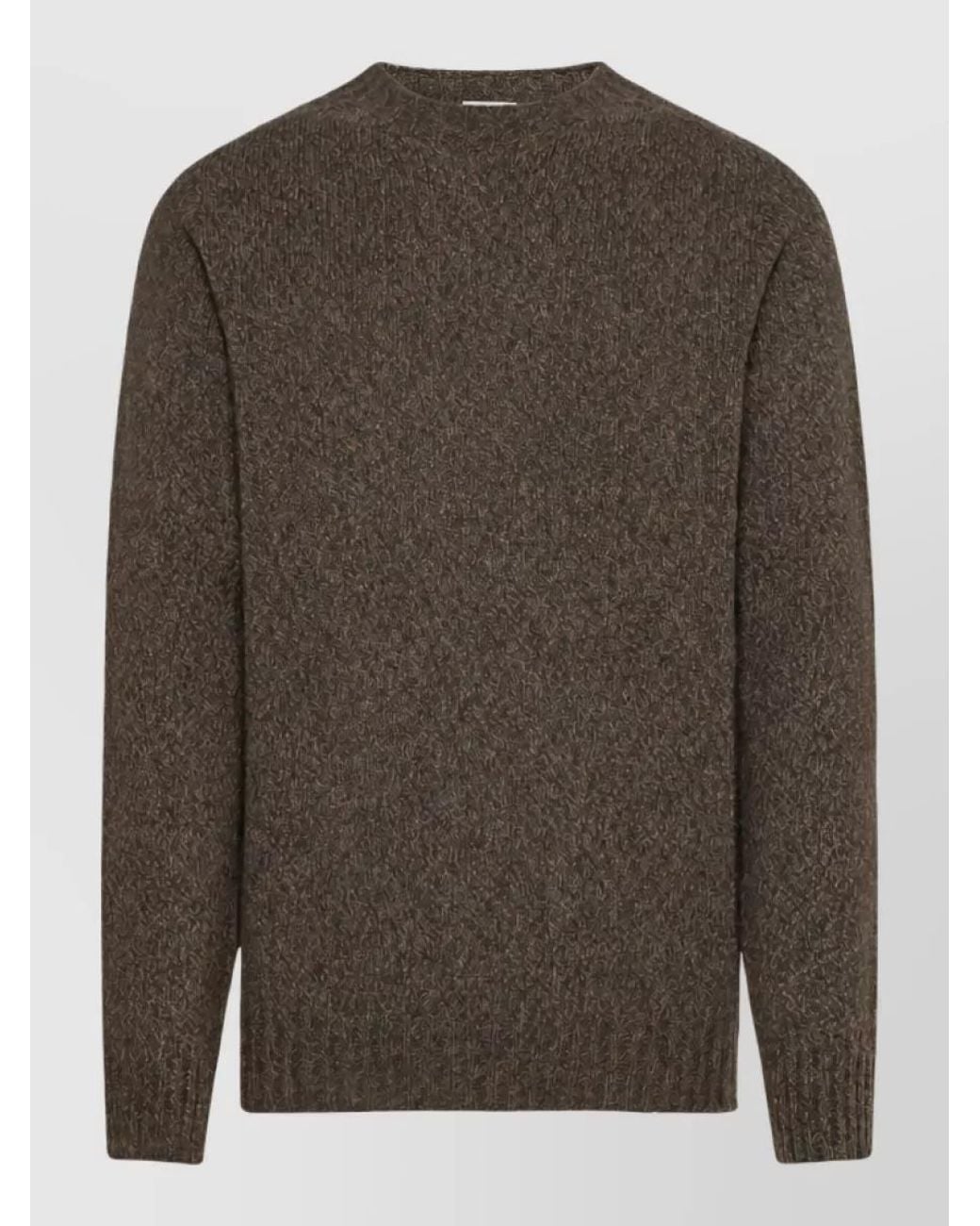 SEVENTY VENEZIA Brown Ribbed Crew-Neck Jumper for men